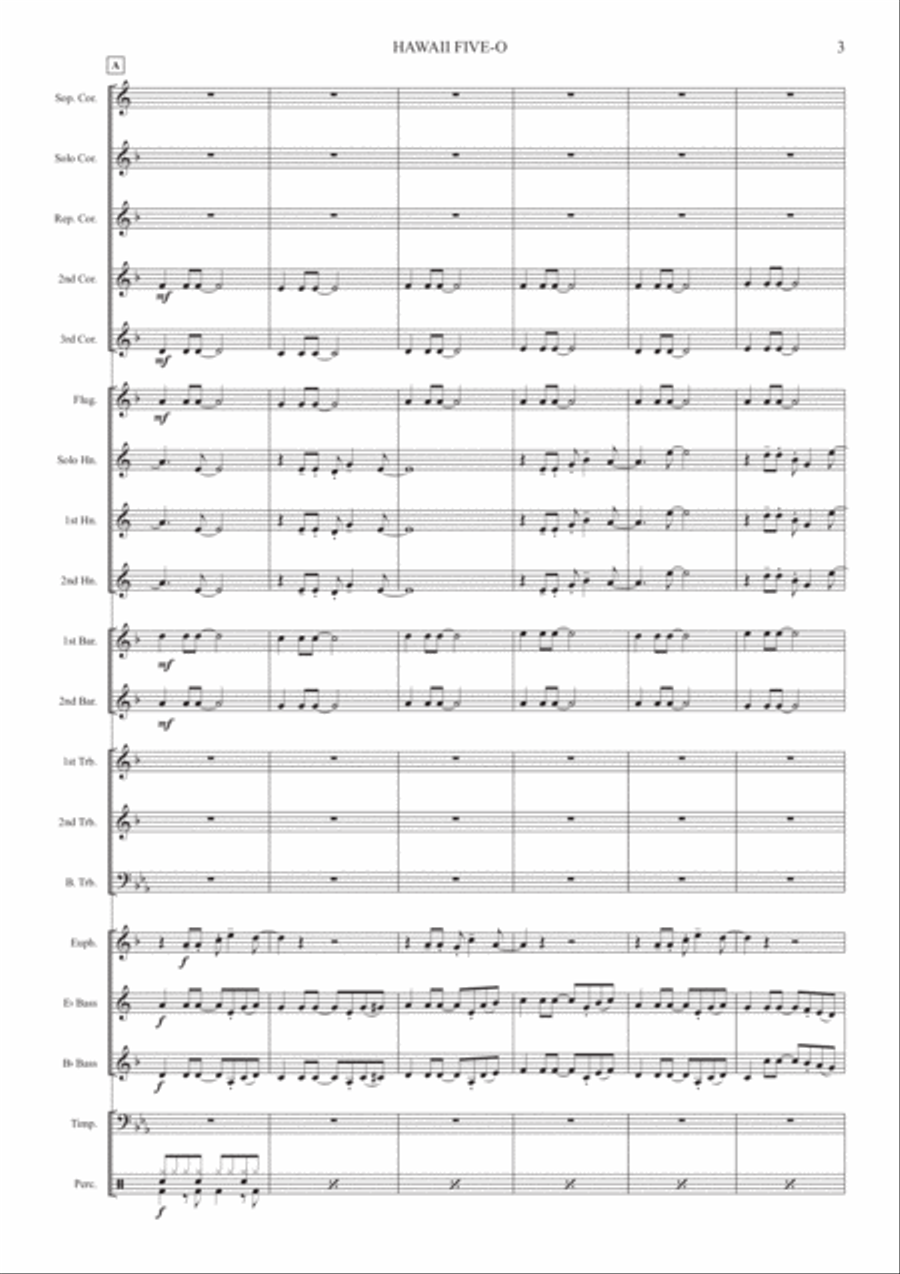Hawaii Five-O Theme Brass Ensemble scores gallery preview page 5