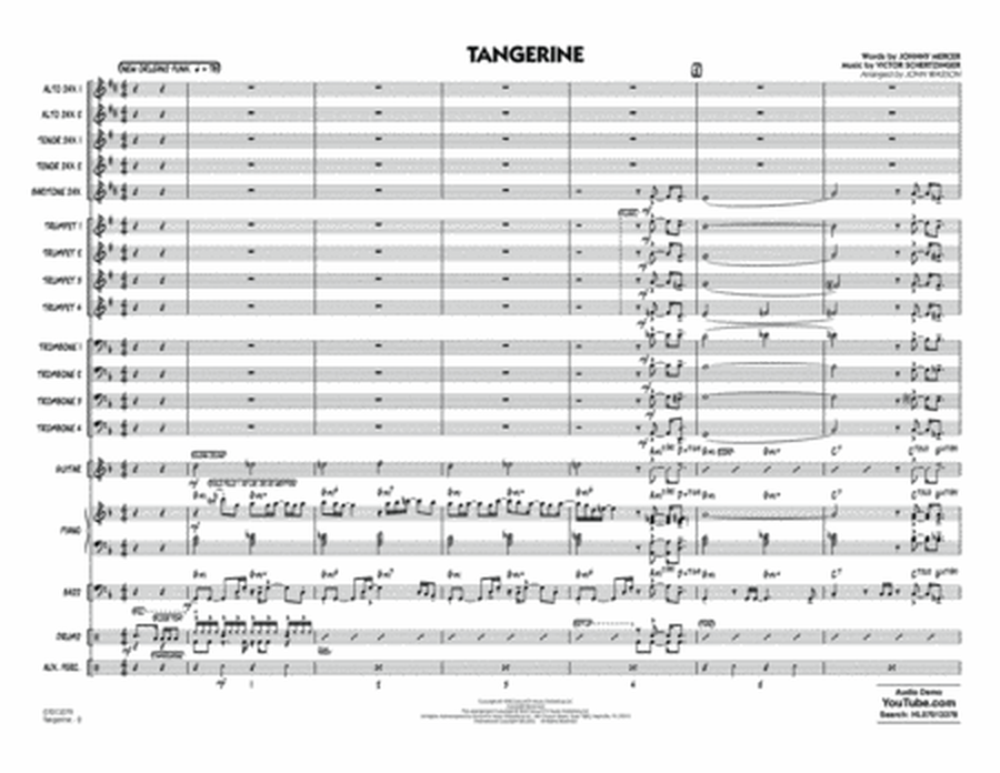 Tangerine (arr. John Wasson) - Conductor Score (Full Score)