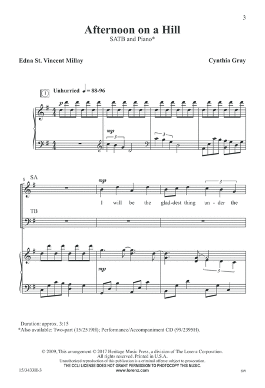 Afternoon on a Hill 4-Part scores gallery preview page 3