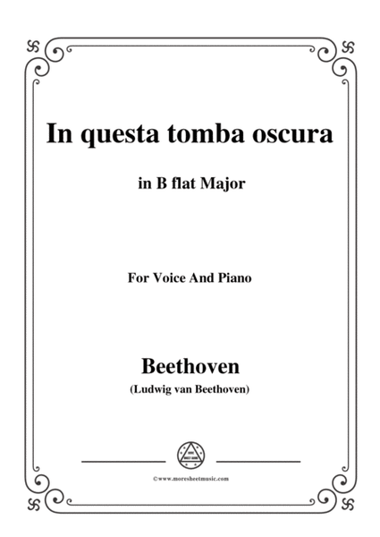Beethoven-In questa tomba oscura in B flat Major ,for voice and piano image number null