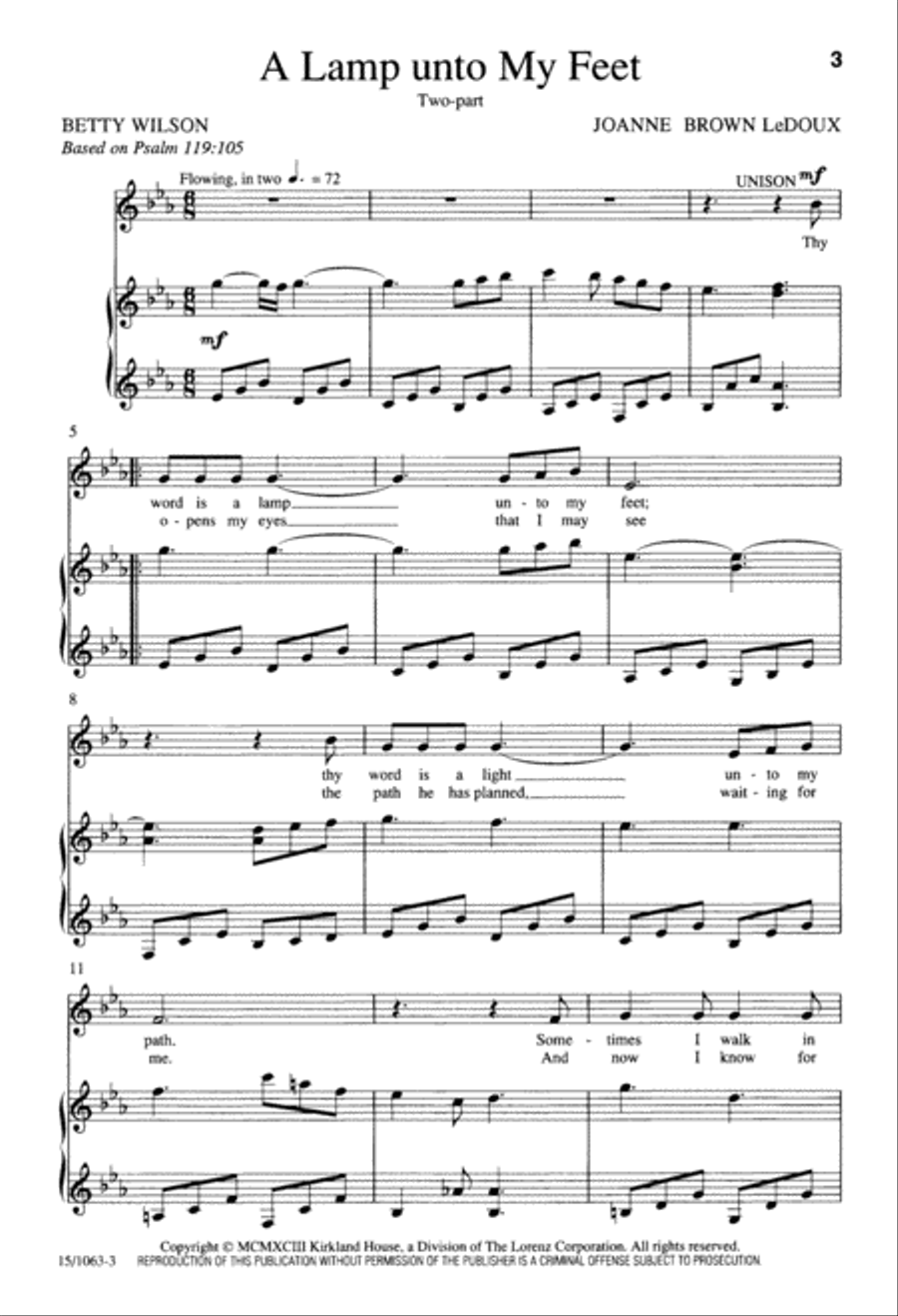 A Lamp Unto My Feet A Lamp Unto My Feet 2-Part scores gallery preview page 3
