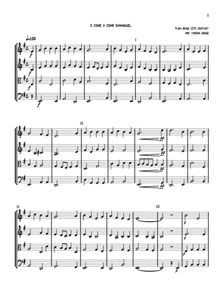 3 Christmas Carols (String Quartet) image number null