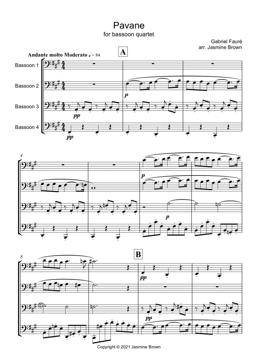 Pavane - Bassoon Quartet image number null