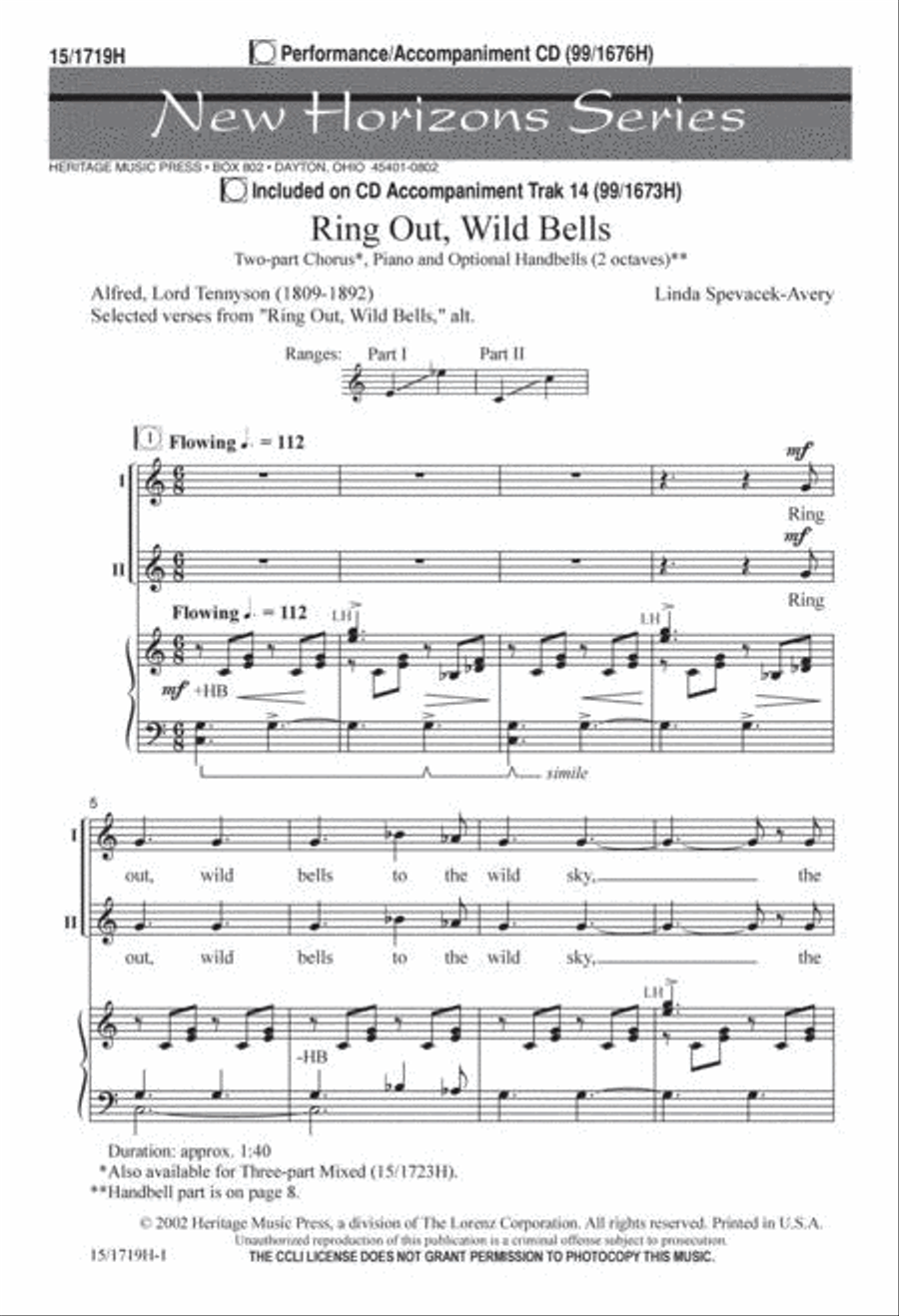 Ring Out, Wild Bells 2-Part scores gallery preview page 1