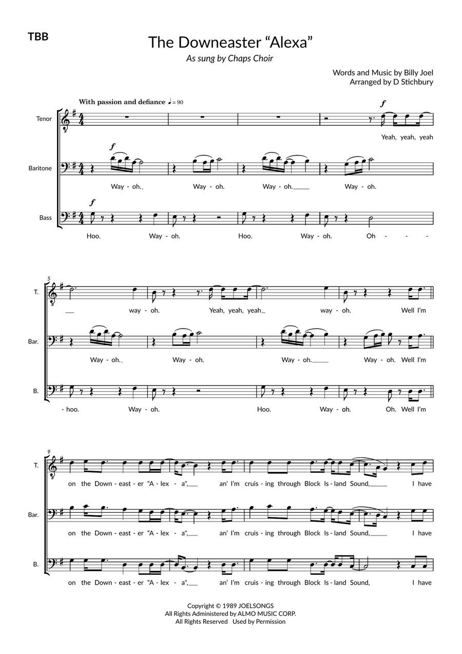 Book cover for The Downeaster "Alexa" (arr. Dom Stichbury)