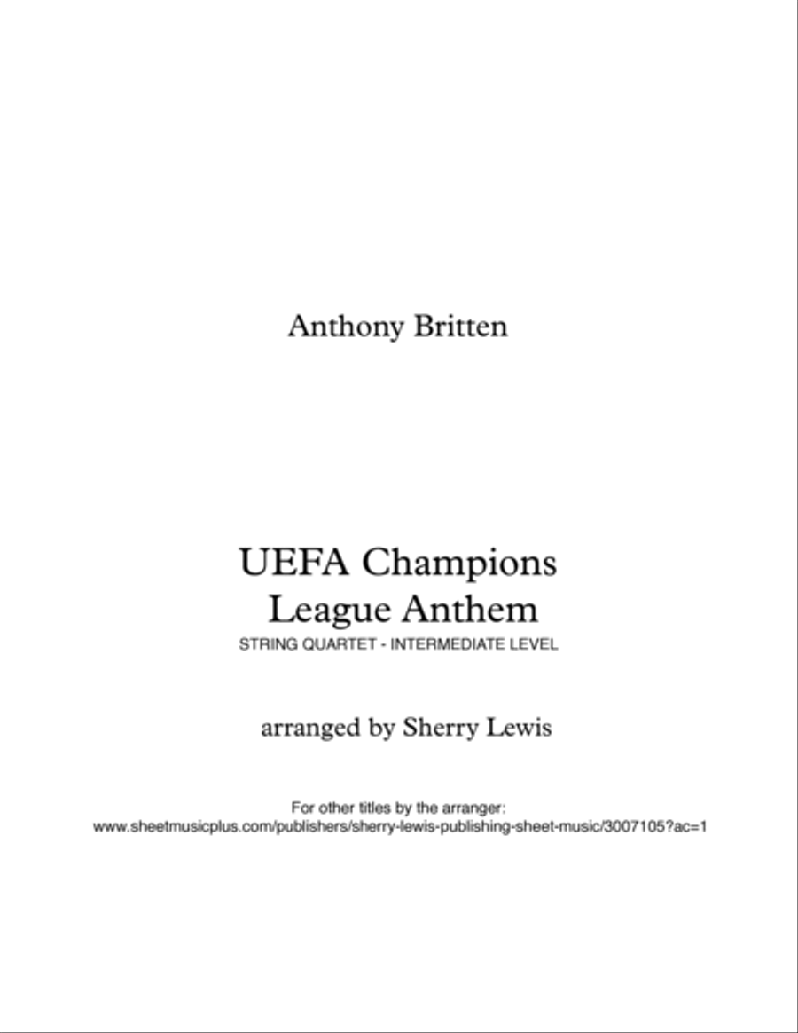 Uefa Champions League Team String Quartet scores gallery preview page 2