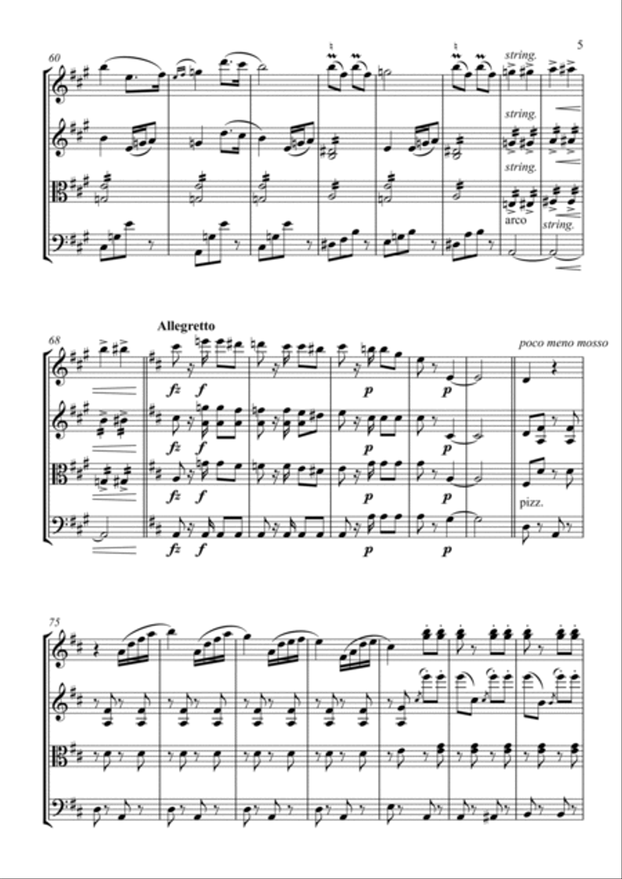 Die Fledermaus Overture String Quartet scores gallery preview page 5