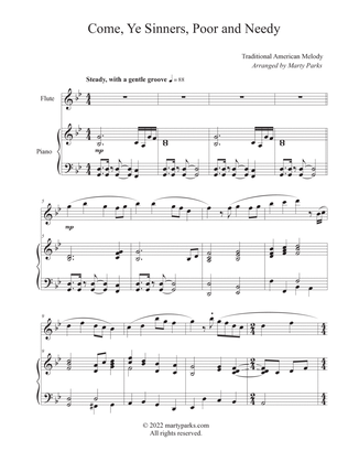 Book cover for Come, Ye Sinners, Poor and Needy (Flute-Piano)