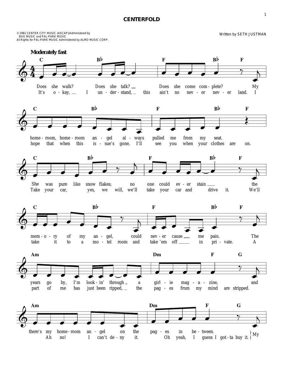 Centerfold Centerfold Acoustic Guitar scores gallery preview page 1