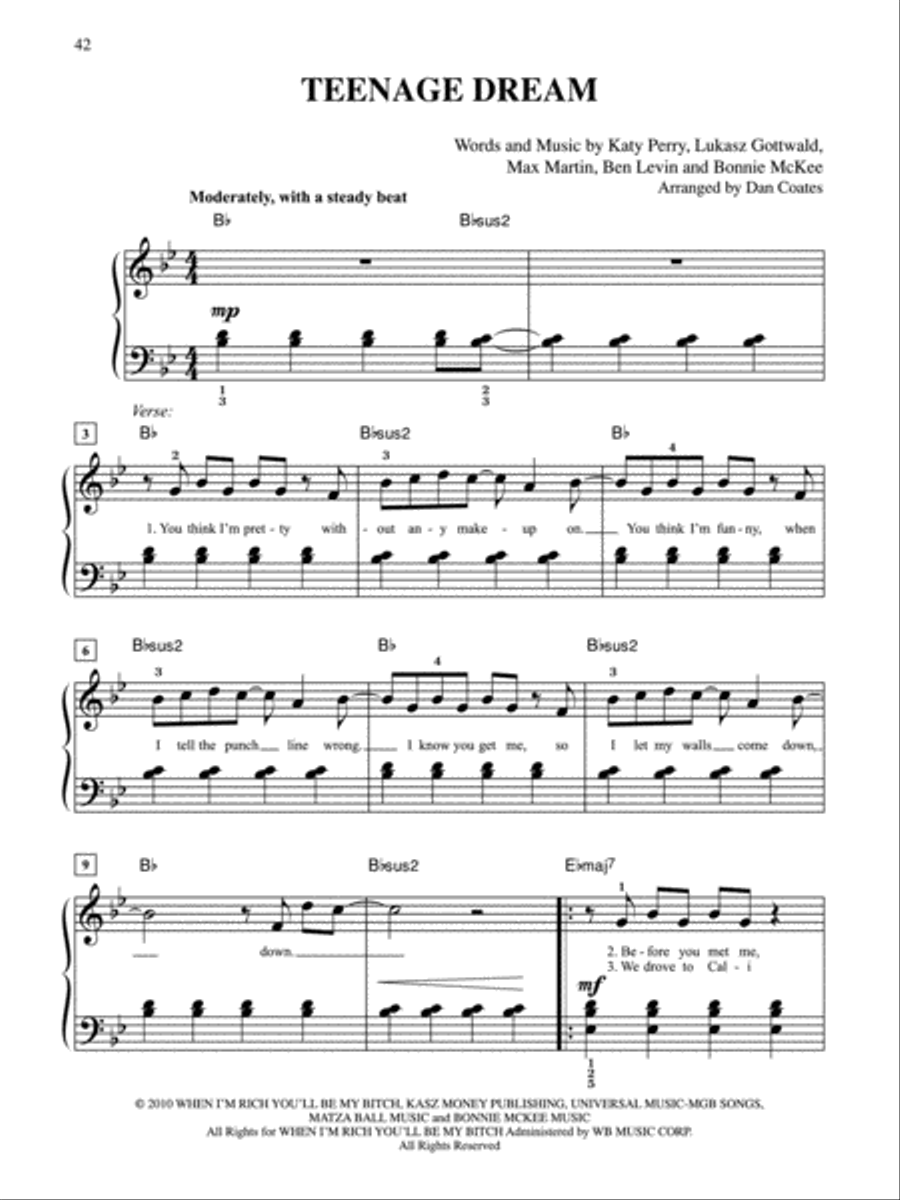 2010 Greatest Pop & Movie Hits Easy Piano scores gallery preview page 4
