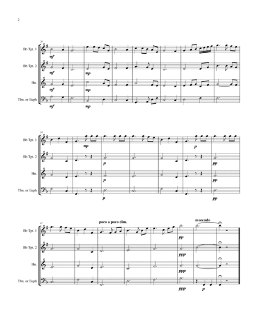 Cavalleria Rusticana - Intermezzo Brass Quartet scores gallery preview page 3