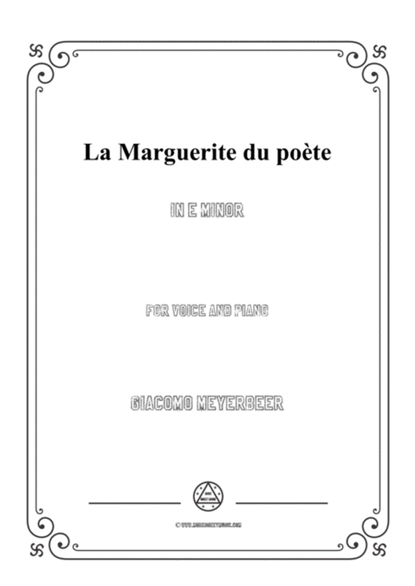 Meyerbeer-La Marguerite du poète in e minor,for Voice and Piano image number null