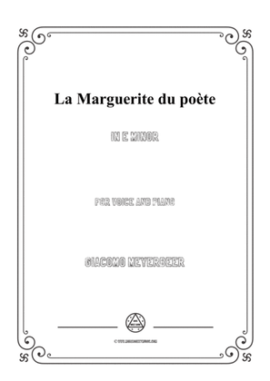 Meyerbeer-La Marguerite du poète in e minor,for Voice and Piano
