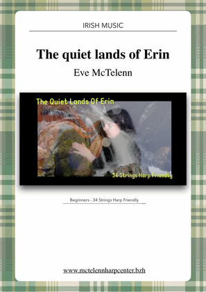 Book cover for The Quiet Lands Of Erin - beginner & 34 String Harp | McTelenn Harp Center
