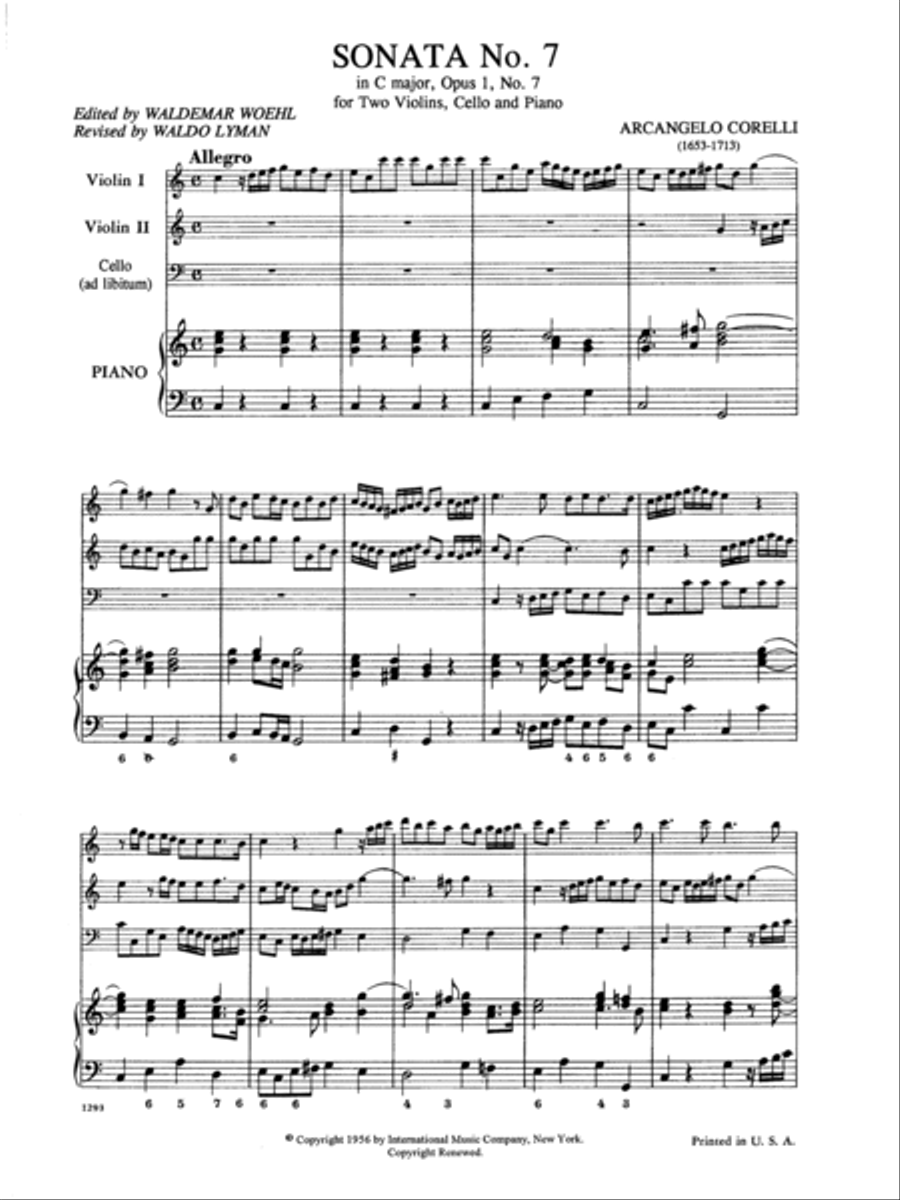 12 Sonatas, Opus 1 (With Cello Ad Lib.) - Volume III Cello scores gallery preview page 2