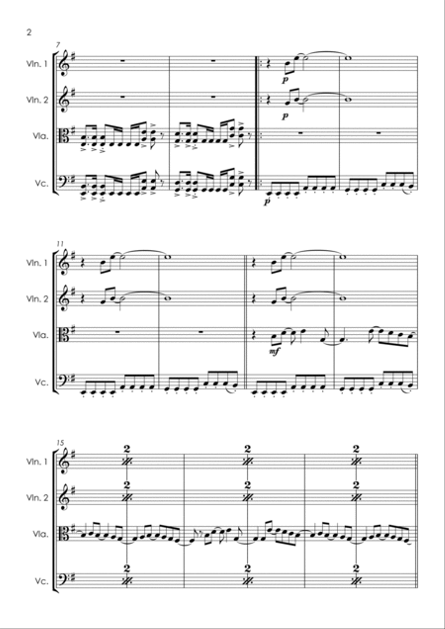 Smells Like Teen Spirit String Quartet scores gallery preview page 4