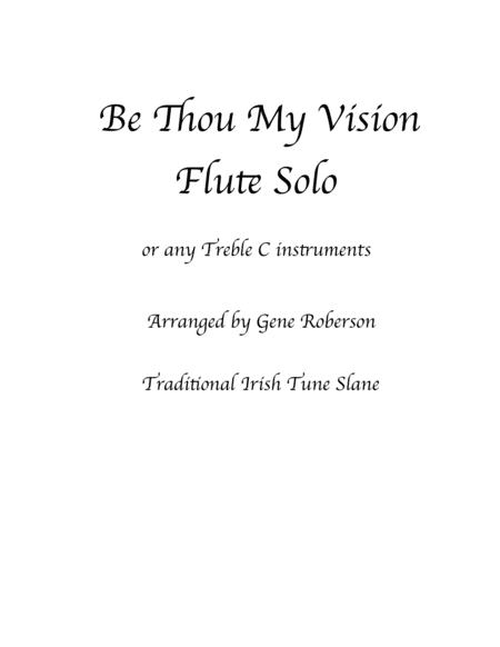 Be Thou My Vision (SLANE) Flute & C Instruments image number null