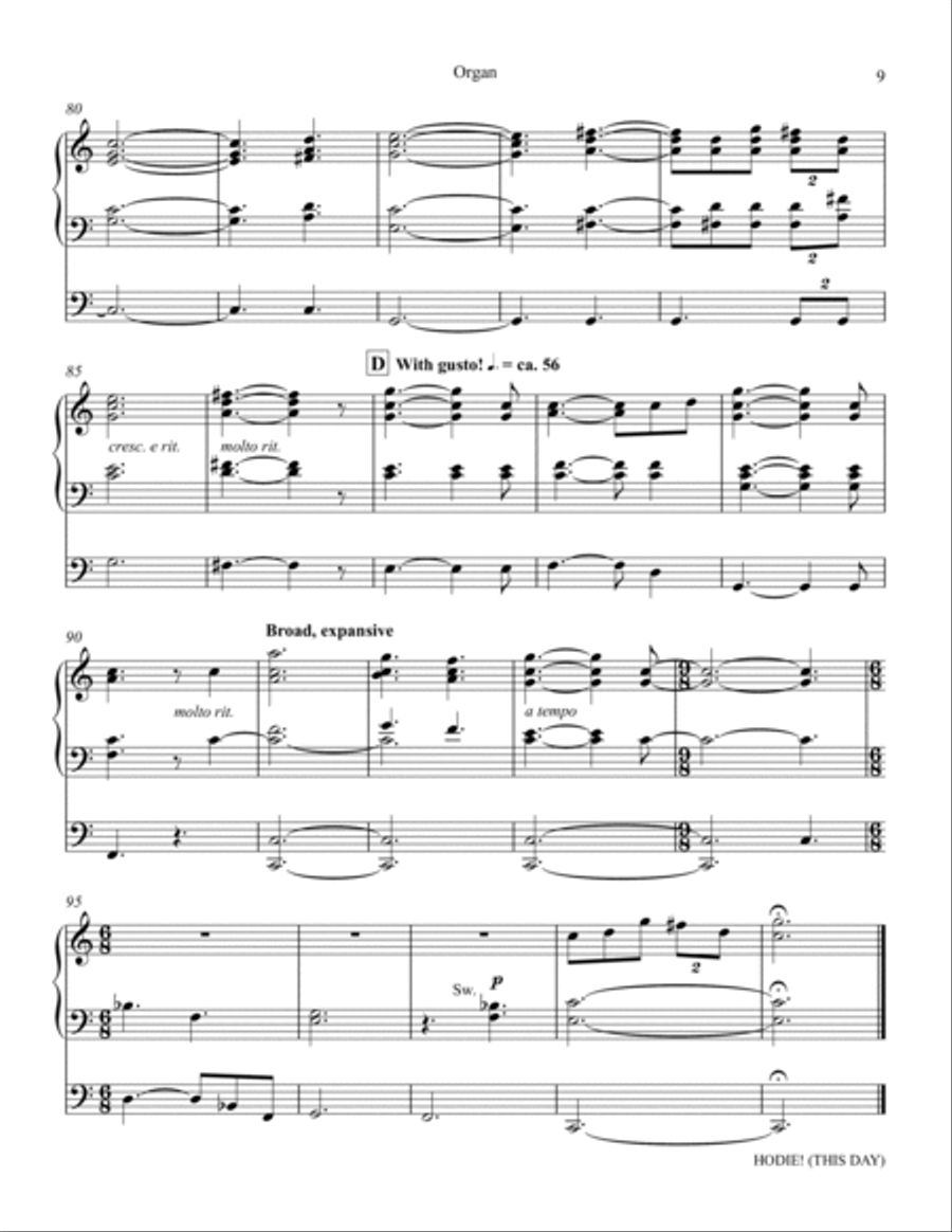 Hodie (This Day) - Organ Choir scores gallery preview page 9