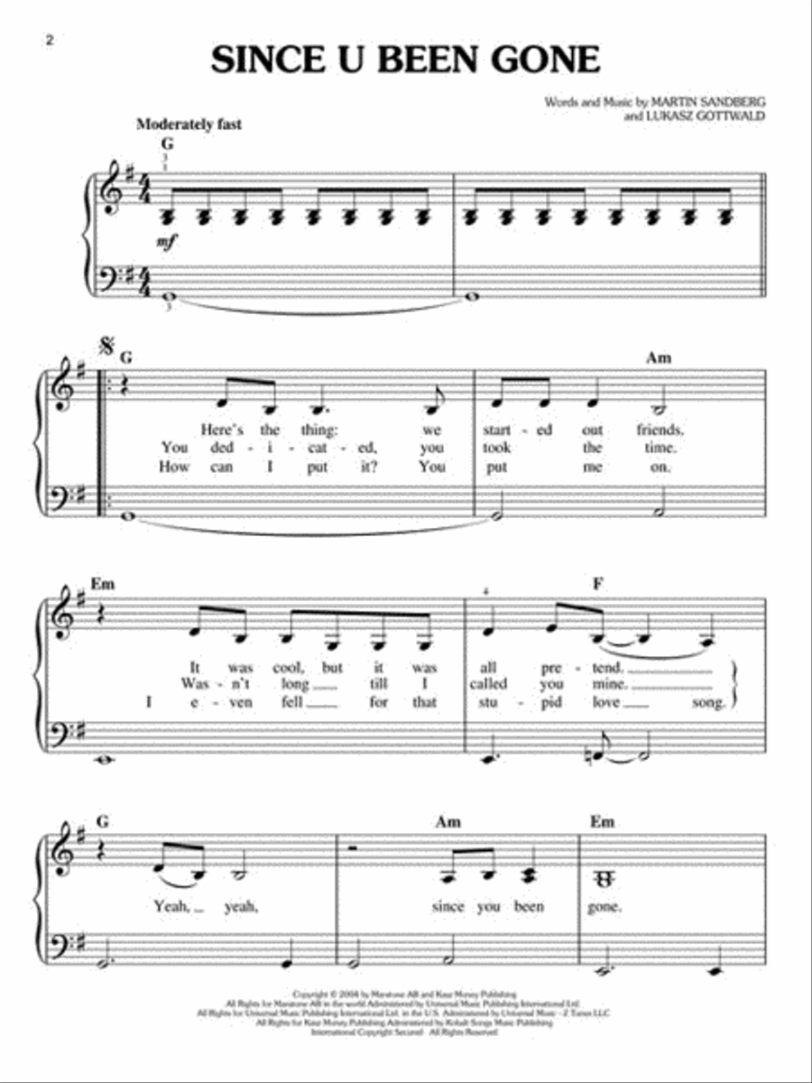 Kelly Clarkson - Greatest Hits, Chapter One Easy Piano scores gallery preview page 3