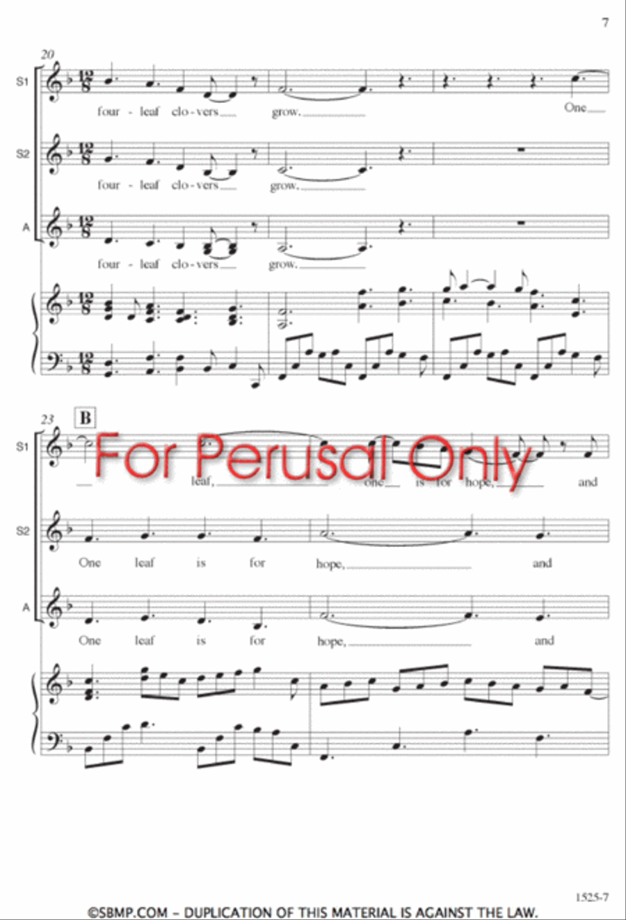 The Four-Leaf Clover - SSA Octavo SSA scores gallery preview page 6