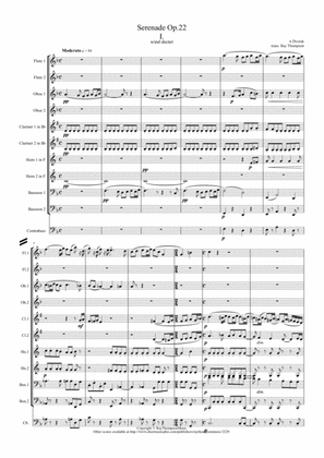Book cover for Dvorak: Serenade for Strings Op.22 Mvt. I - symphonic wind ensemble
