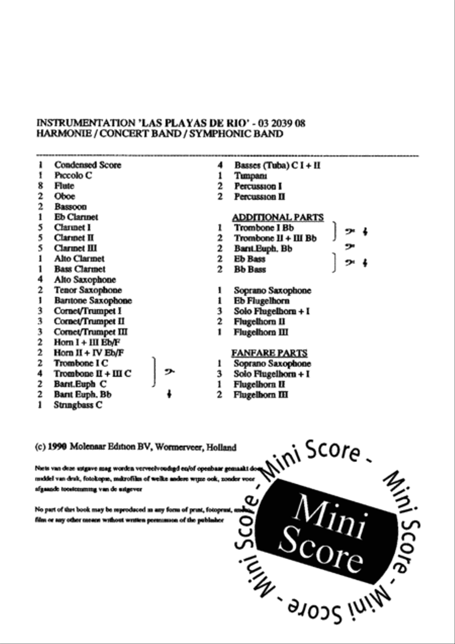 Las Playas de Rio Concert Band scores gallery preview page 5