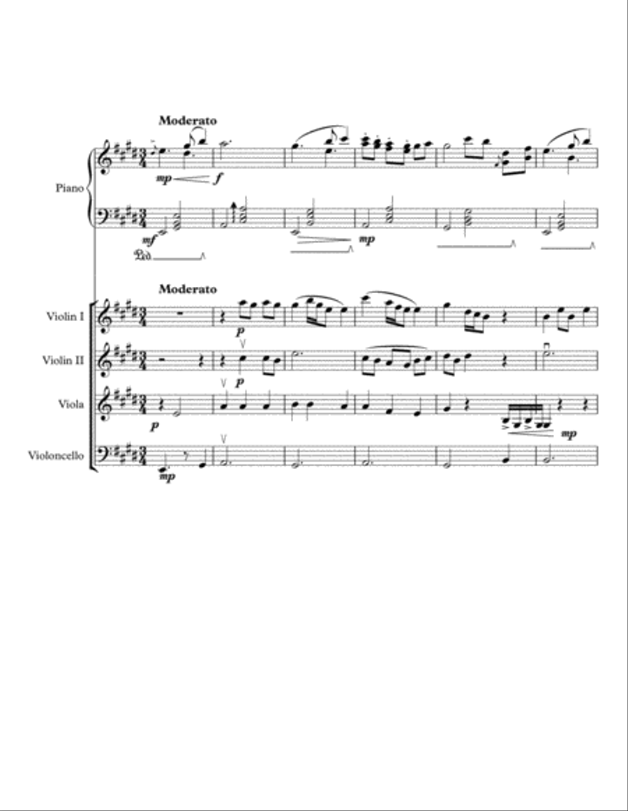Windy wonder Piano Quintet scores gallery preview page 1