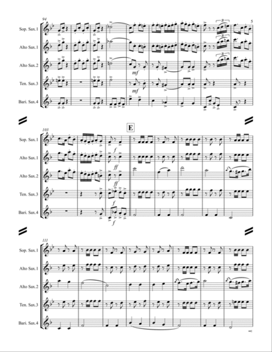 March – The Fairest of the Fair (for Saxophone Quartet SATB or AATB) Saxophone Quartet scores gallery preview page 6