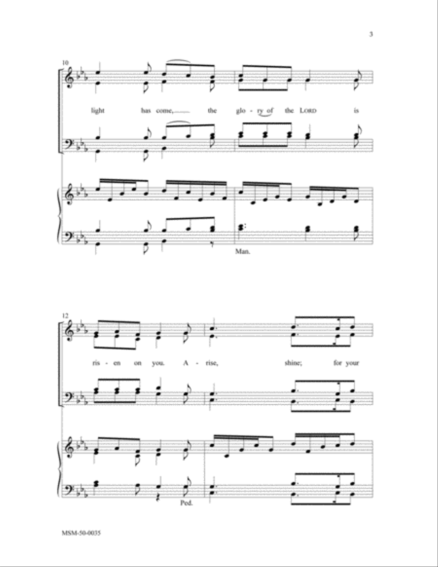 Arise, Shine, for Your Light Has Come 4-Part scores gallery preview page 3
