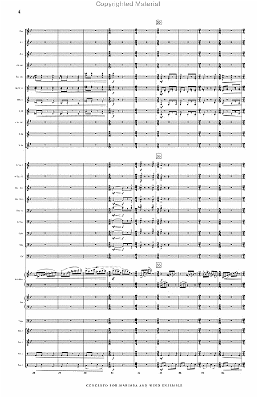 Concerto No. 2 for Marimba & Wind Ensemble Concert Band scores gallery preview page 5