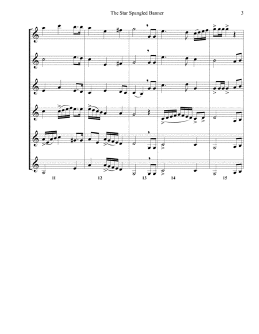 Star Spangled Banner - Trumpet Ensemble Trumpet Solo scores gallery preview page 3