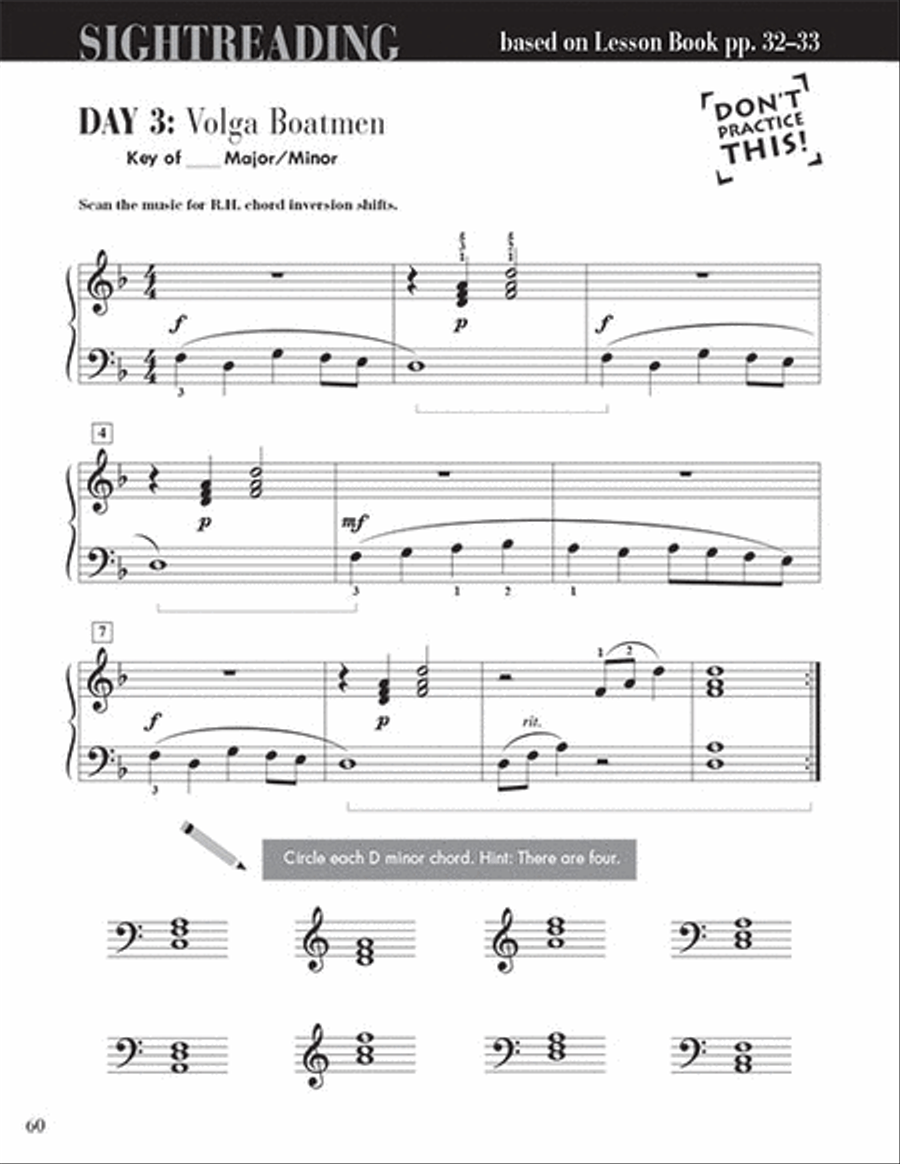 Level 4 - Sightreading Book Piano Method scores gallery preview page 6