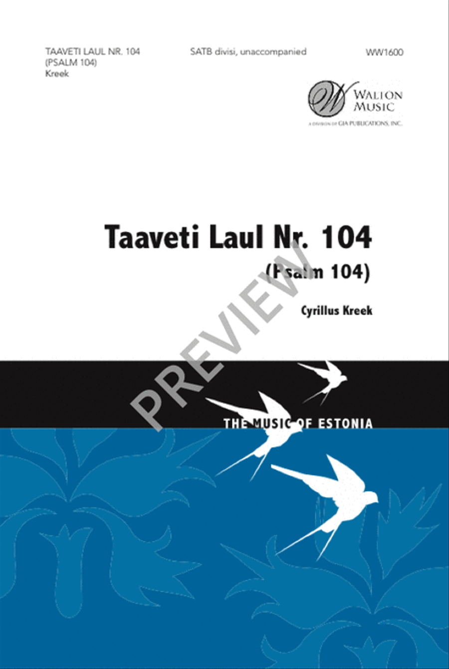 Taaveti laul Nr. 104 Taaveti laul Nr. 104 4-Part scores gallery preview page 2