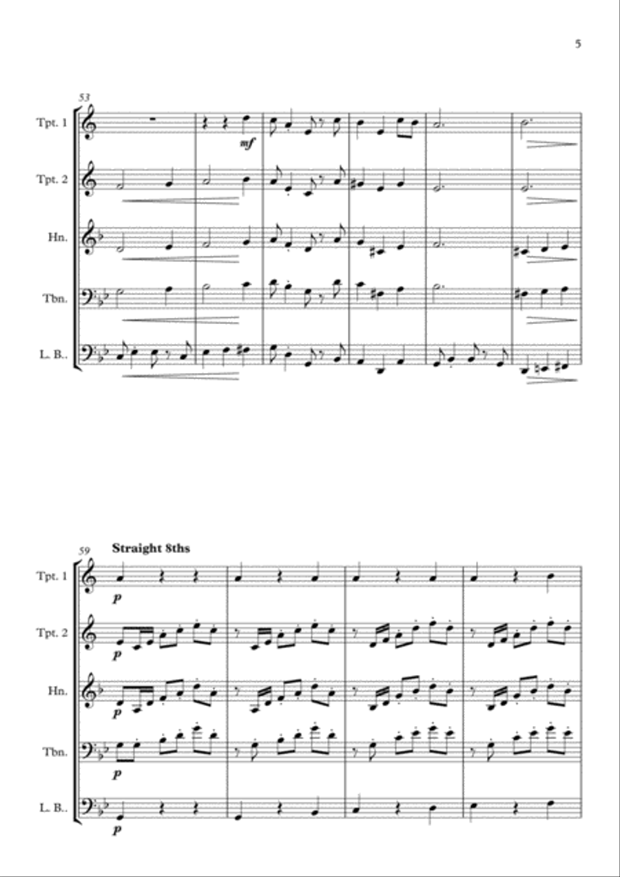 The House of the Rising Sun - for Brass Quartet Brass Quartet scores gallery preview page 5