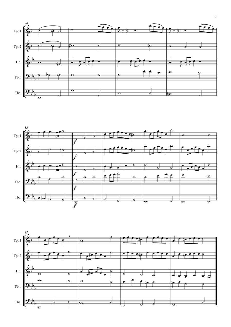 Purcell: Rondeau (Abdelazer) - brass quintet Brass Quintet scores gallery preview page 3