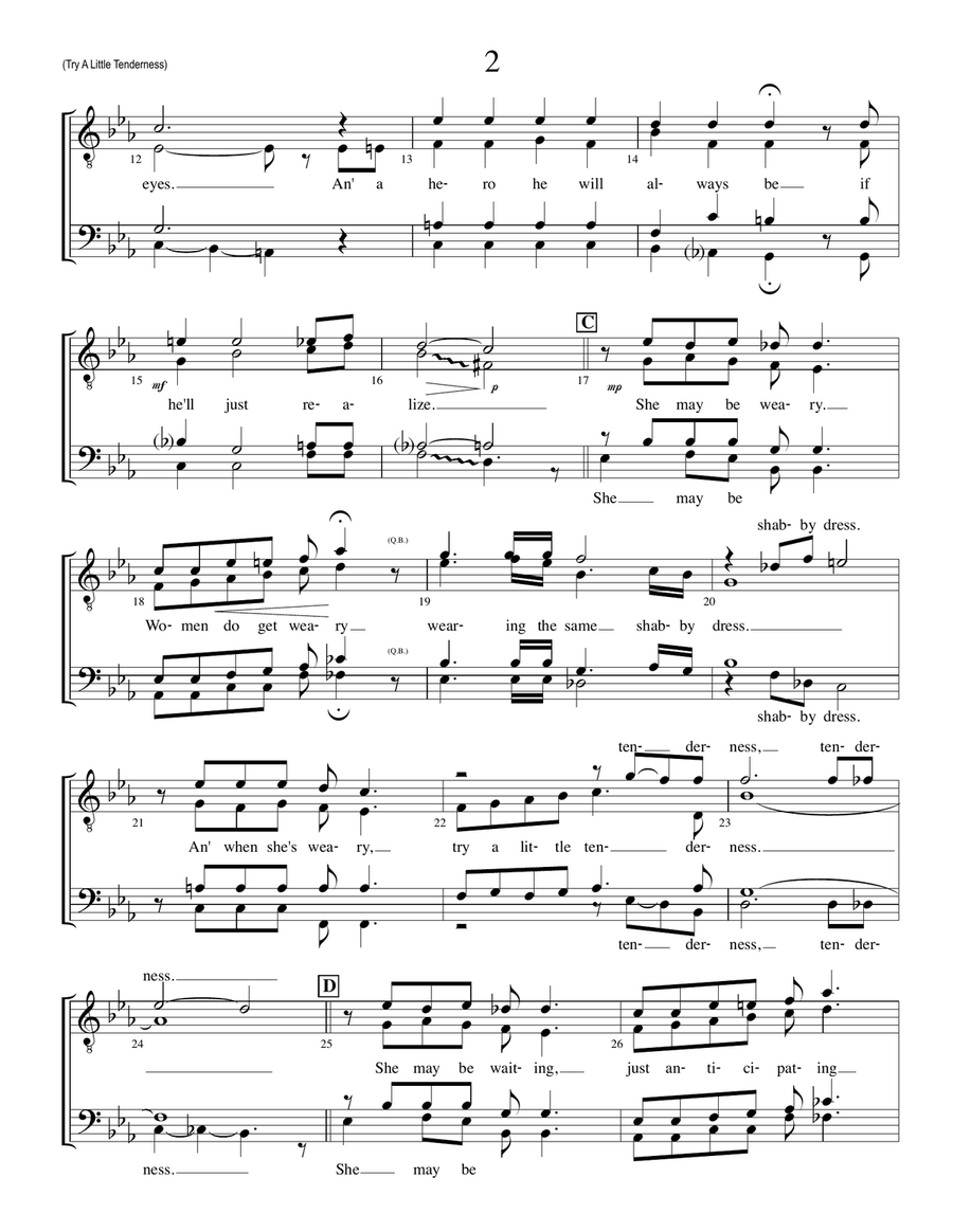 Try A Little Tenderness TTBB scores gallery preview page 2