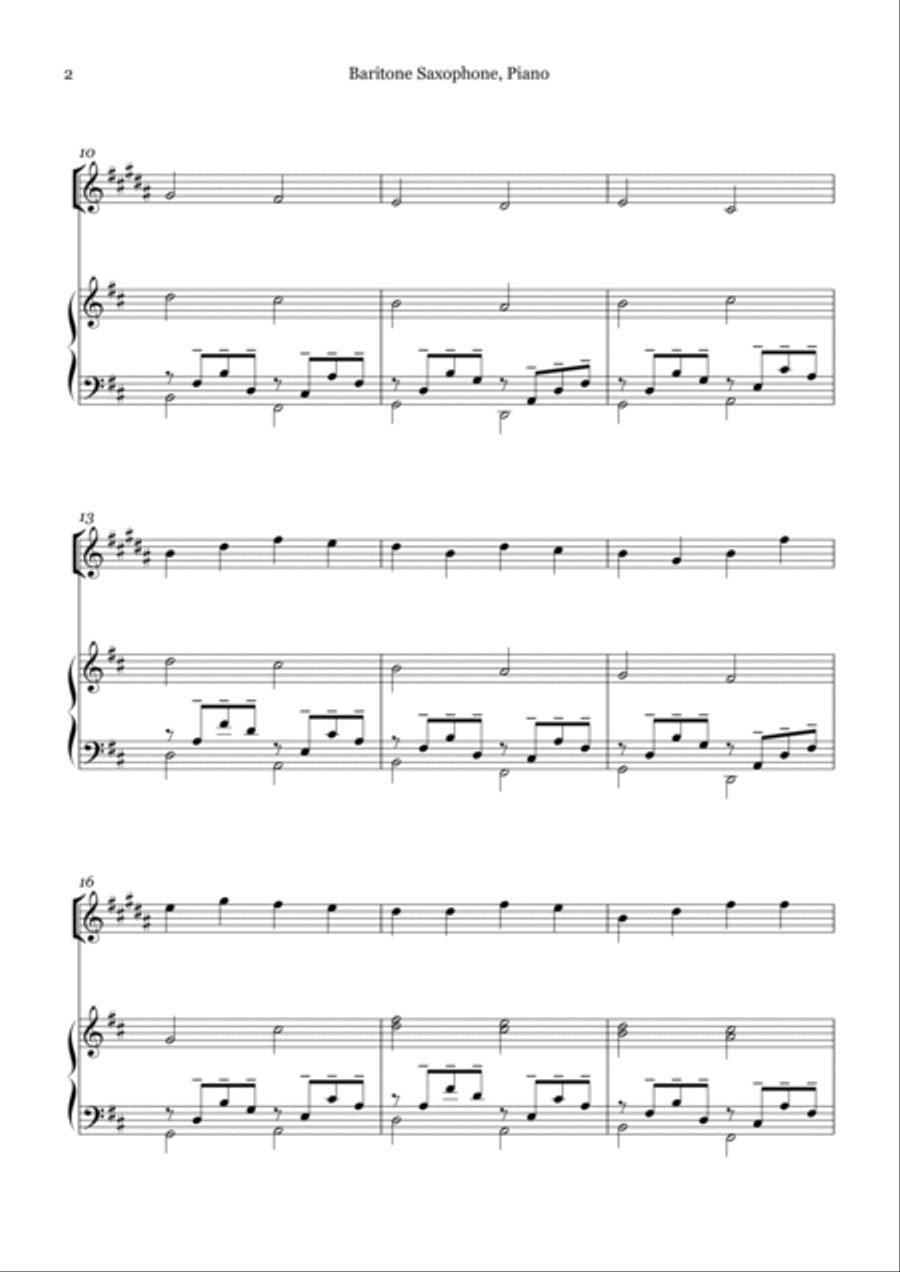 Canon in D For Baritone Sax And Piano Woodwind Ensemble scores gallery preview page 2