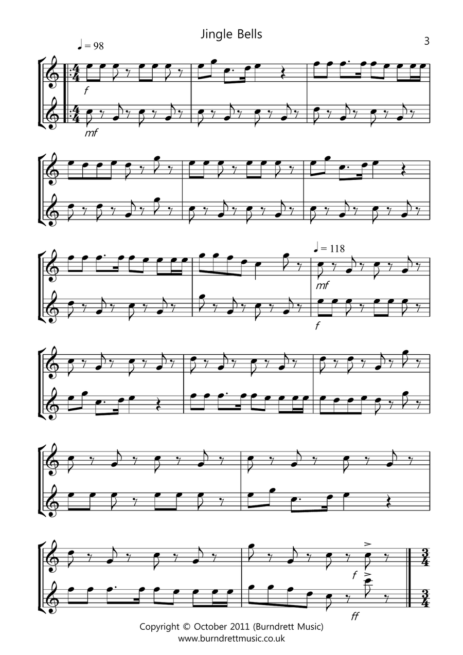 8 Easy Christmas Duets for Flute And Oboe Woodwind Duet scores gallery preview page 3