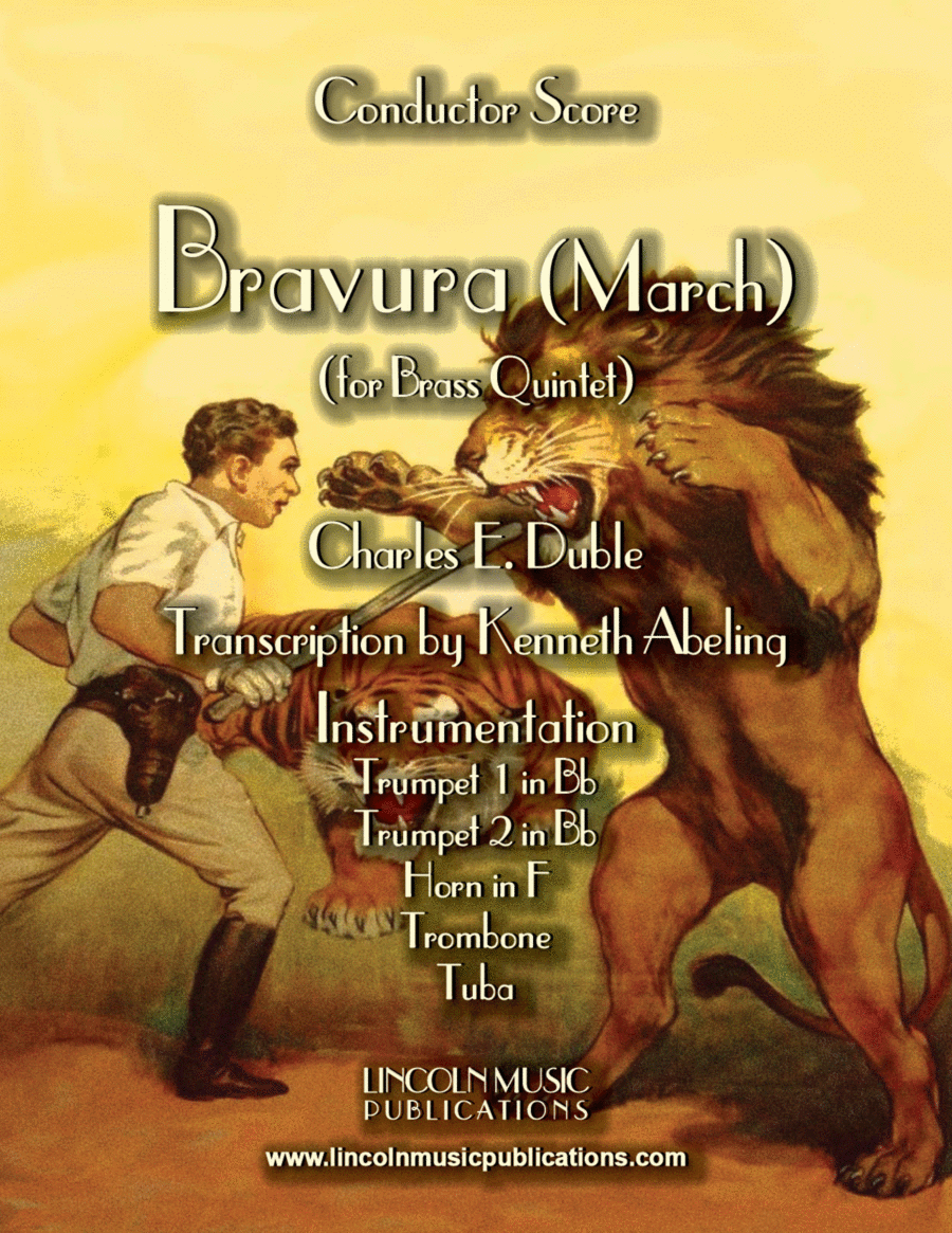 March – “Bravura” (for Brass Quintet) Brass Quintet scores gallery preview page 1
