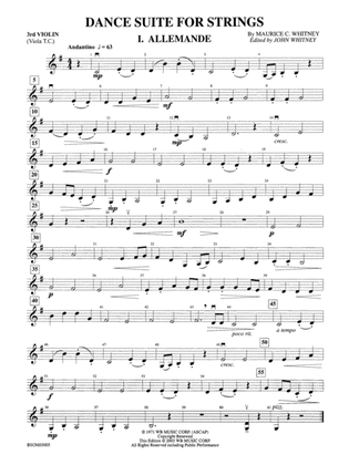 Dance Suite for Strings (I. Allemande, II. Sarabande, III. Gigue): 3rd Violin (Viola [TC])