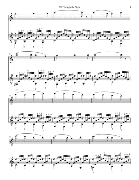All Through the Night for Flute or C Instrument and Guitar image number null