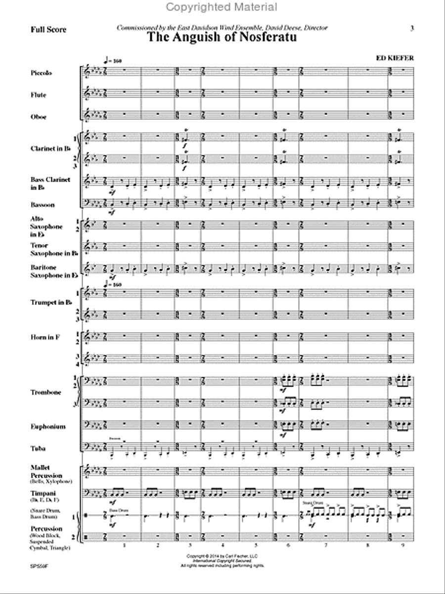 The Anguish of Nosferatu Concert Band scores gallery preview page 2