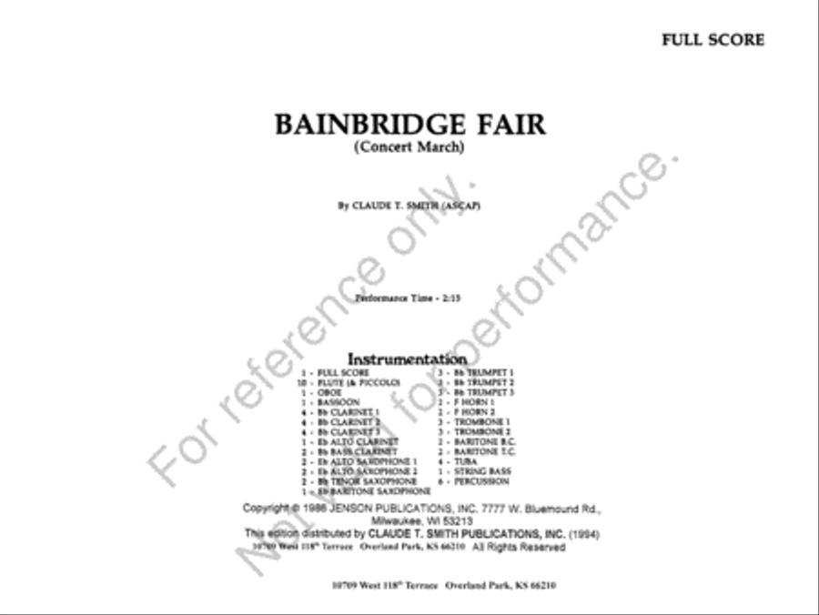 Bainbridge Fair Bainbridge Fair Concert Band scores gallery preview page 2