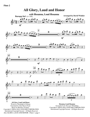 All Glory, Laud, And Honor (with Hosanna, Loud Hosanna) - Flute 2