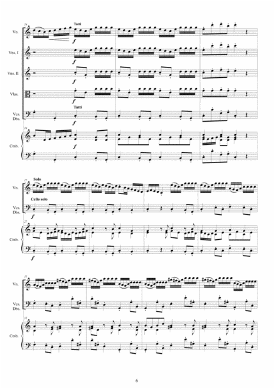 Vivaldi - La Cetra Op.9 - 12 Concertos for Violin, Strings and Cembalo - Scores and Parts Chamber Orchestra scores gallery preview page 6