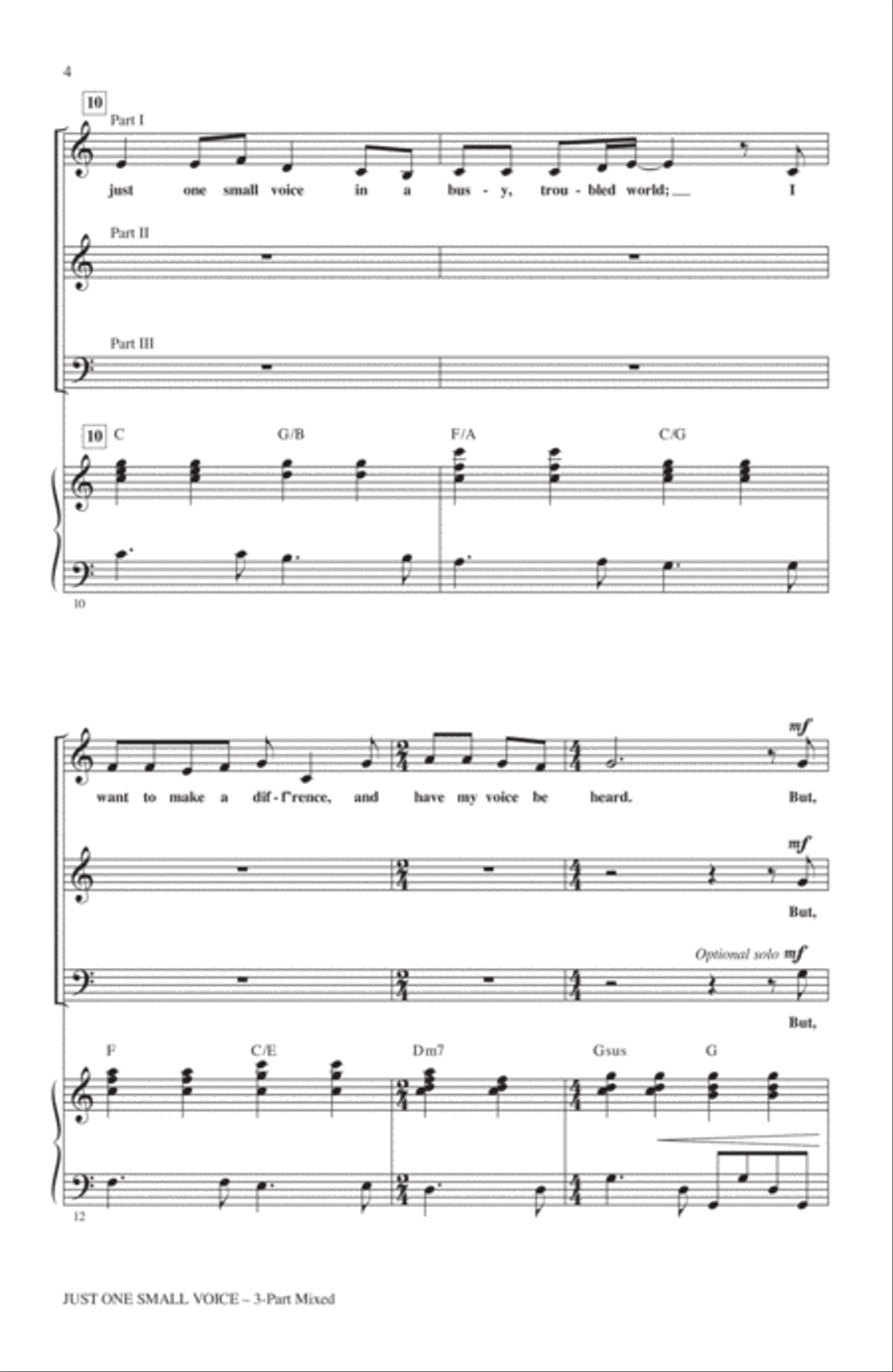 Just One Small Voice Just One Small Voice 3-Part scores gallery preview page 2