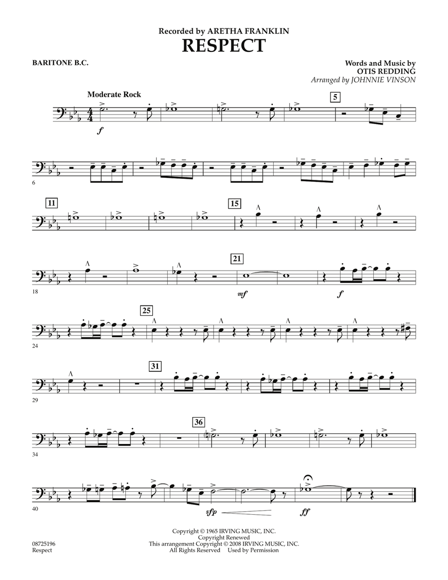 Respect - Baritone B.C. Concert Band scores gallery preview page 1