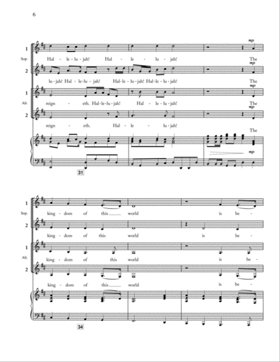 Hallelujah Chorus from Messiah for Women's Chorus Hallelujah Chorus from Messiah for Women's Chorus SSA scores gallery preview page 6