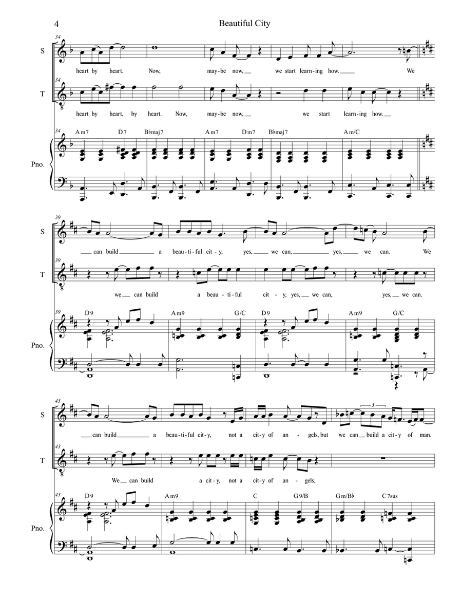 Beautiful City Tenor Voice scores gallery preview page 4