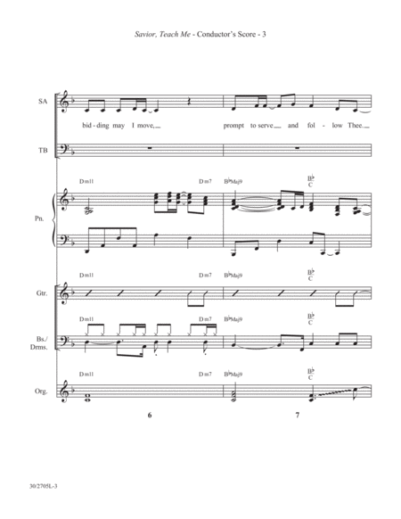 Savior, Teach Me - Rhythm Score and Parts